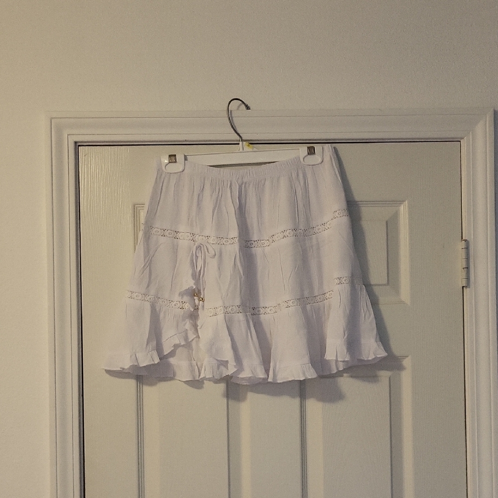 Miken White Swim Skirt Coverup